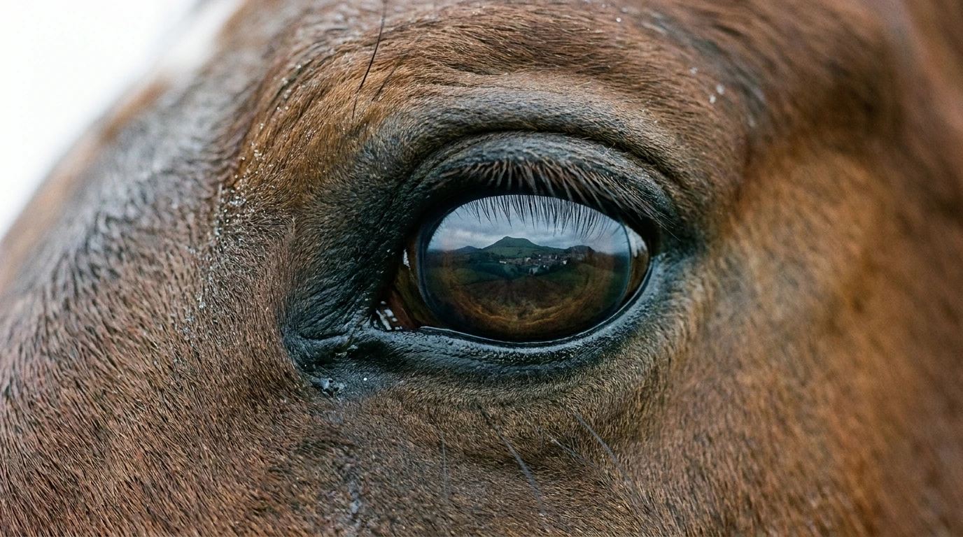 Un regard de cheval au ELEVAGE OF PARADISE, Dornes